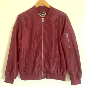 Burgundy Ambiance Bomber Jacket